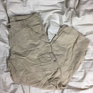 Columbia Linen Capris with Cargo Pocket Size 4